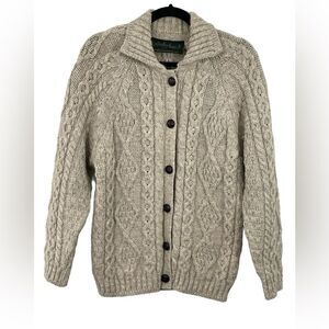 Woolyback Cardigan Grandpa Wool British Sweater Size SMALL